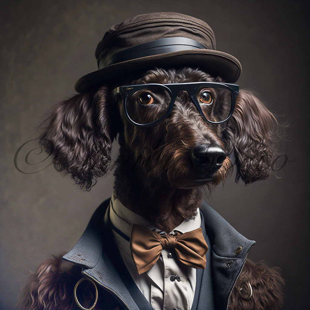 Elliot The Brown Poodle - Ilustración en papel fotográfico