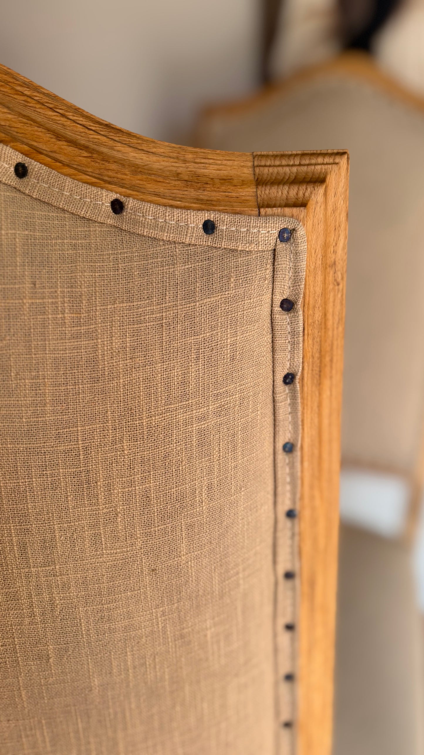 Sillas Antiguas roble y lino lavado antiguo