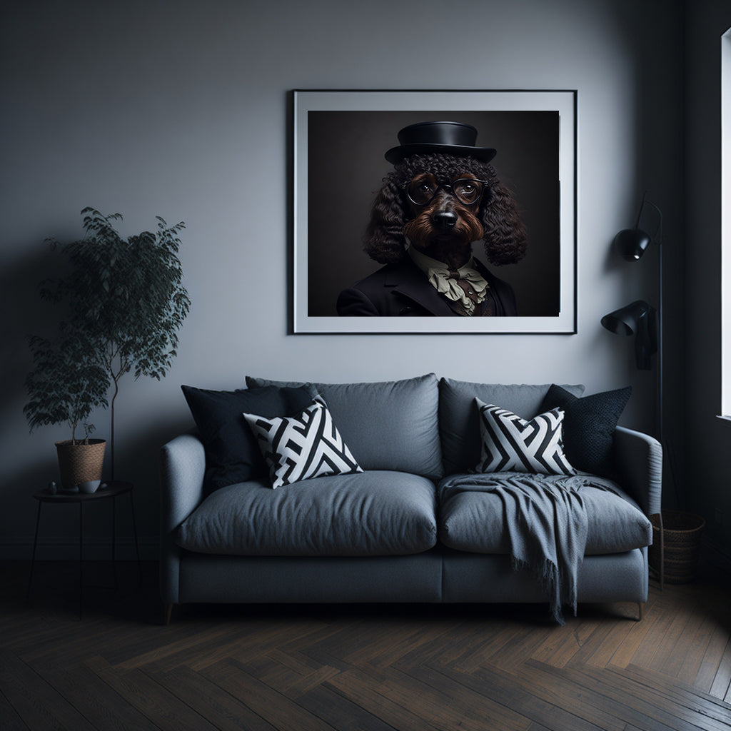 Elliot The Brown Poodle - Ilustración en papel fotográfico
