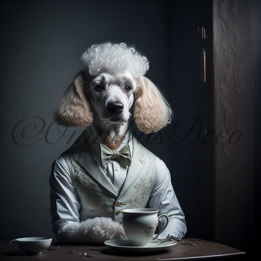 Alistair the Thinking Poodle - Ilustración en papel fotográfico