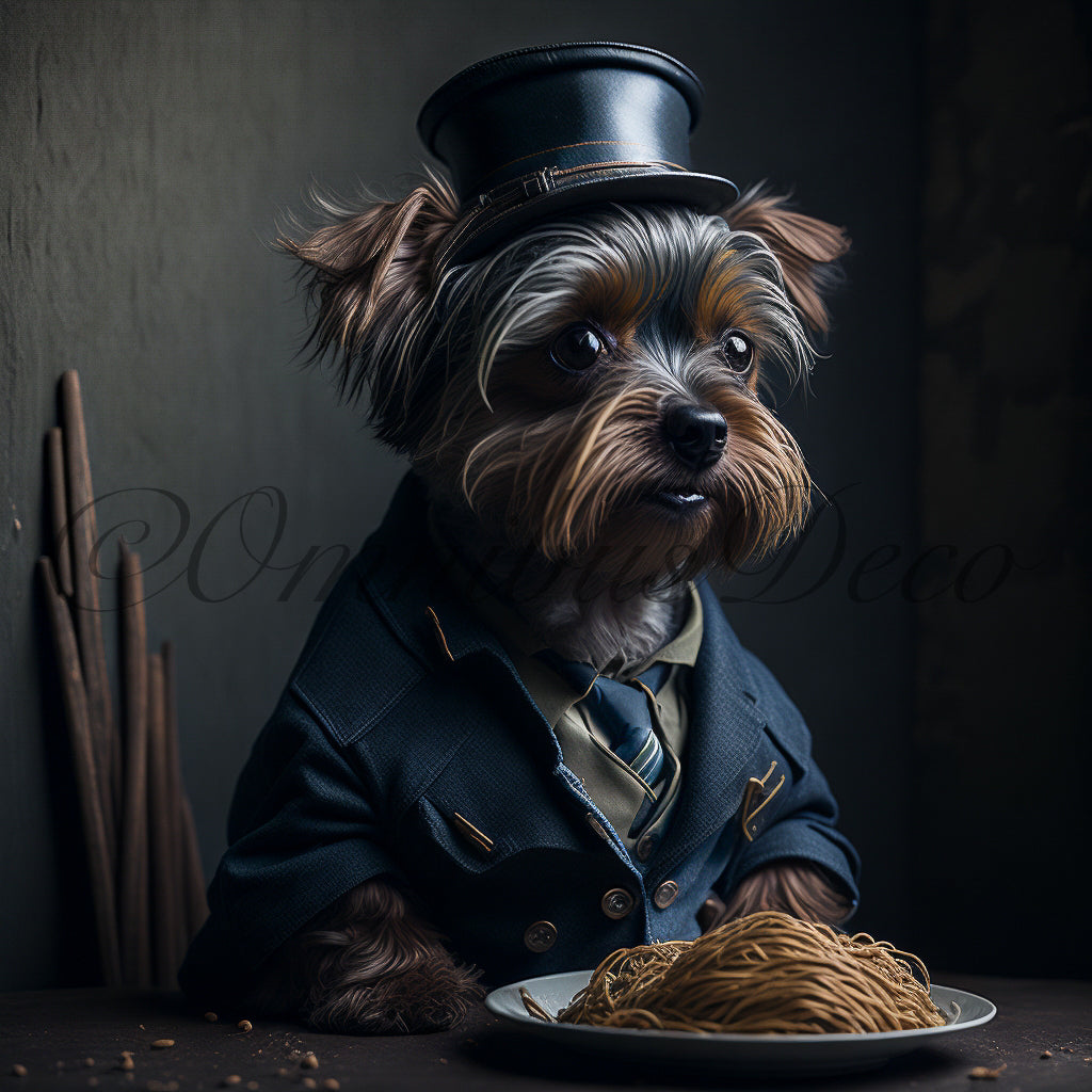 Verdell The Spaguetti Yorkie - Ilustración en papel fotográfico