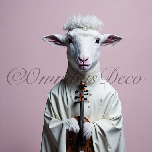 Eleanor the Violin Lamb - Ilustración en papel fotográfico