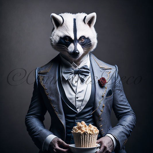 Ferdinand The Prince Racoon - Ilustración en papel fotográfico