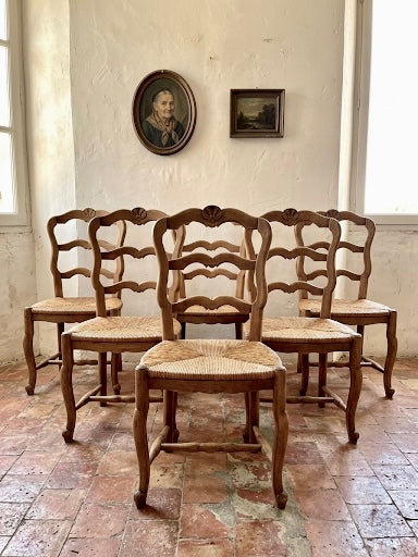 Conjunto 6 sillas roble y enea
