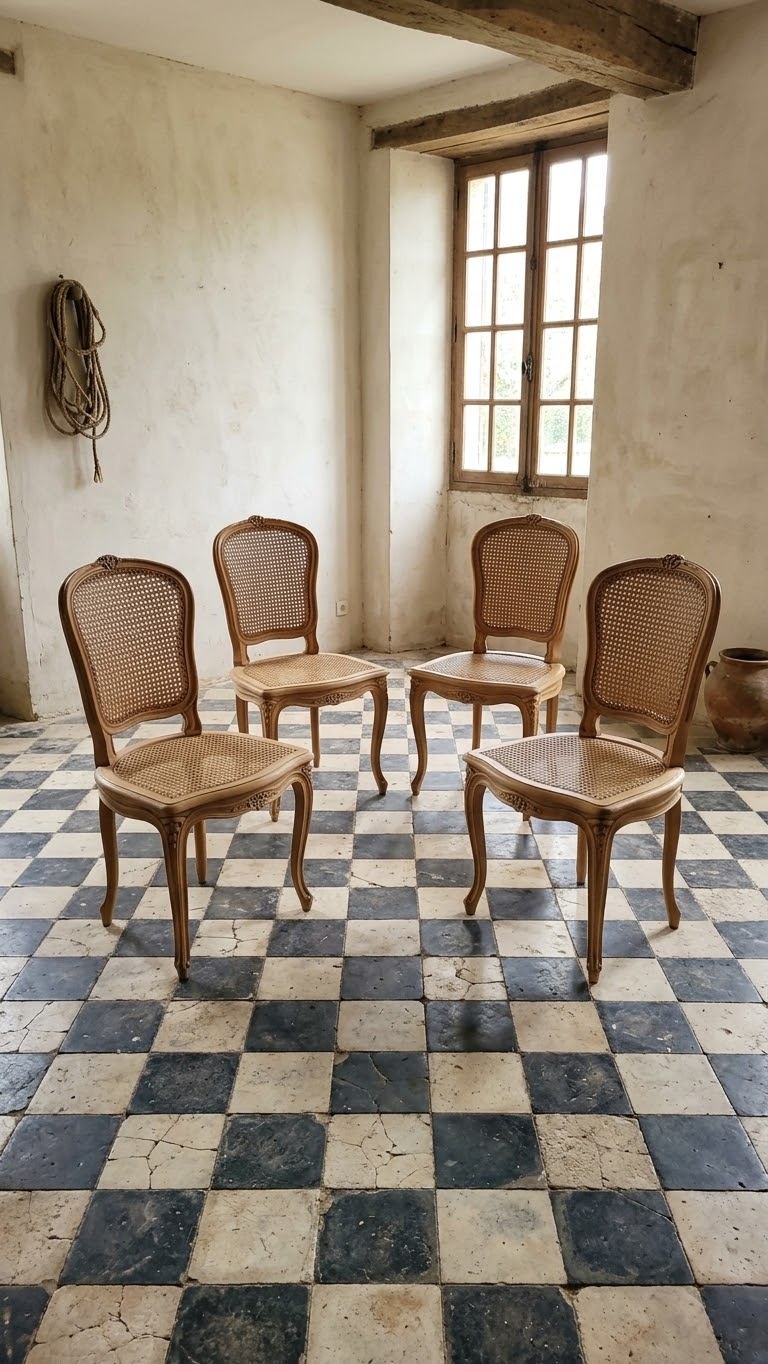 4 Sillas roble y enea