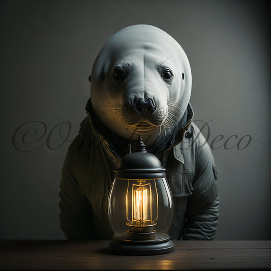 Neil The Seal - Ilustración en papel fotográfico