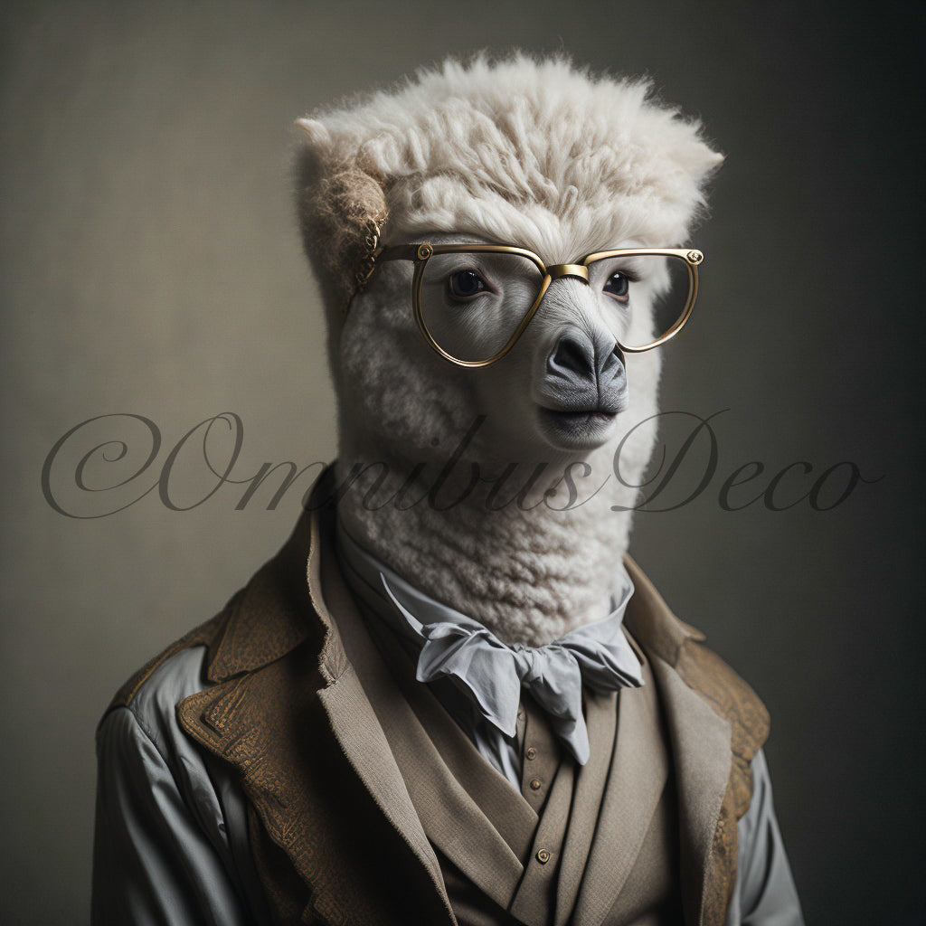 Waldo The Alpaca- Ilustración en papel fotográfico